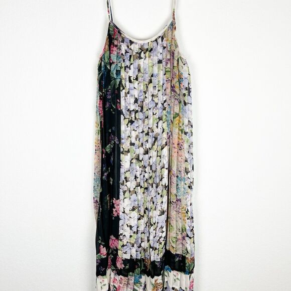 ZIMMERMANN NINETY-SIX PLEATED SLIP DRESS (2) Medium Floral Midi Spaghett… - Picture 4 of 8
